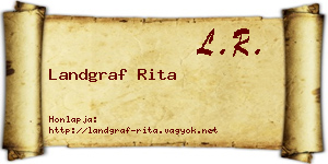Landgraf Rita névjegykártya